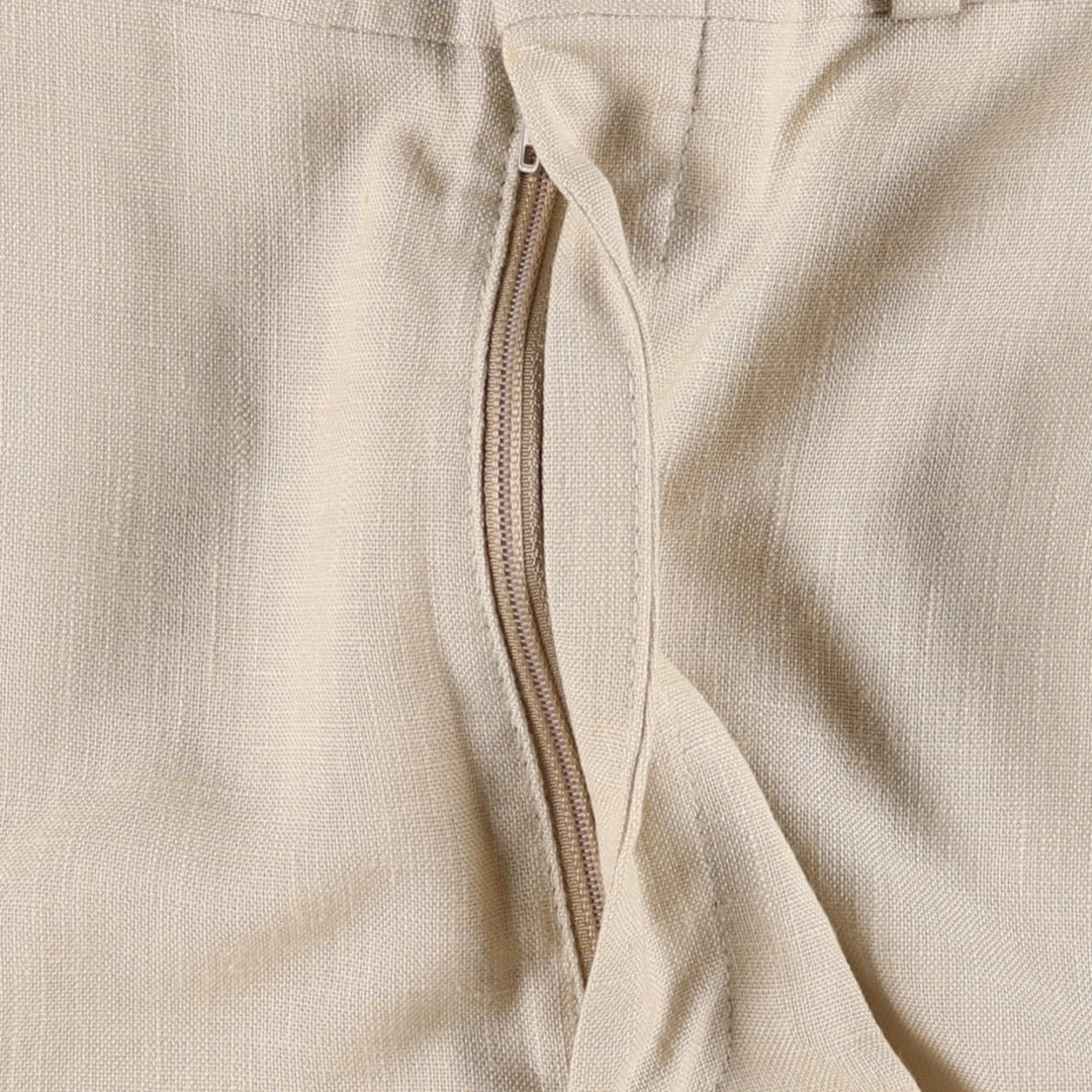 ~90'S FARAH slacks pants, men's size W30 equivalent, vintage. polyester Beige type Vintage Second Hand