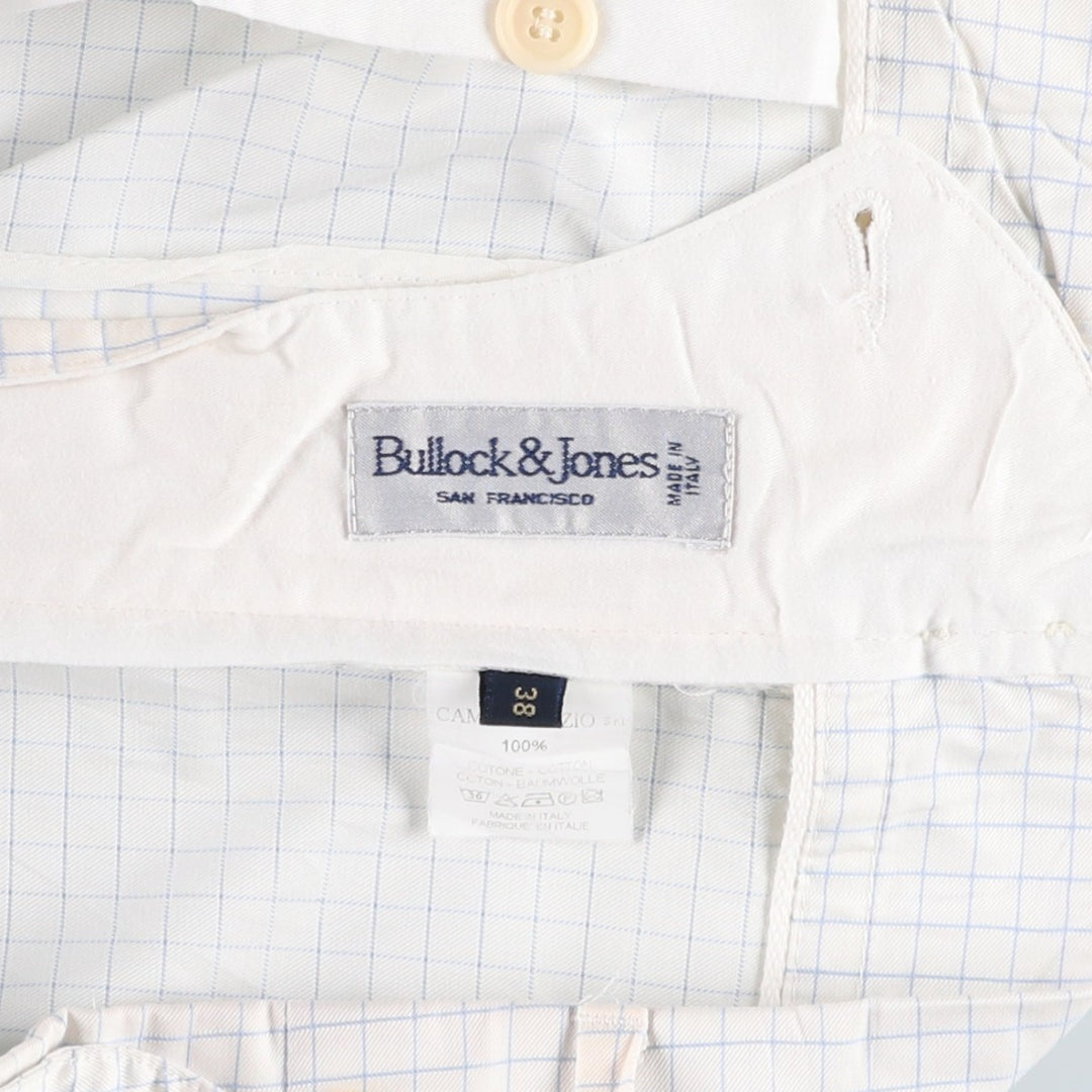 Bullock And Jones Check Pattern Slacks Pants, Made in Italy, Men's W35 (approx.) cotton white type Vintage Second Hand