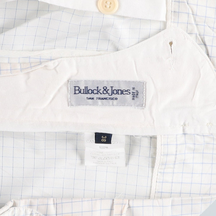 Bullock And Jones Check Pattern Slacks Pants, Made in Italy, Men's W35 (approx.) cotton white type Vintage Second Hand