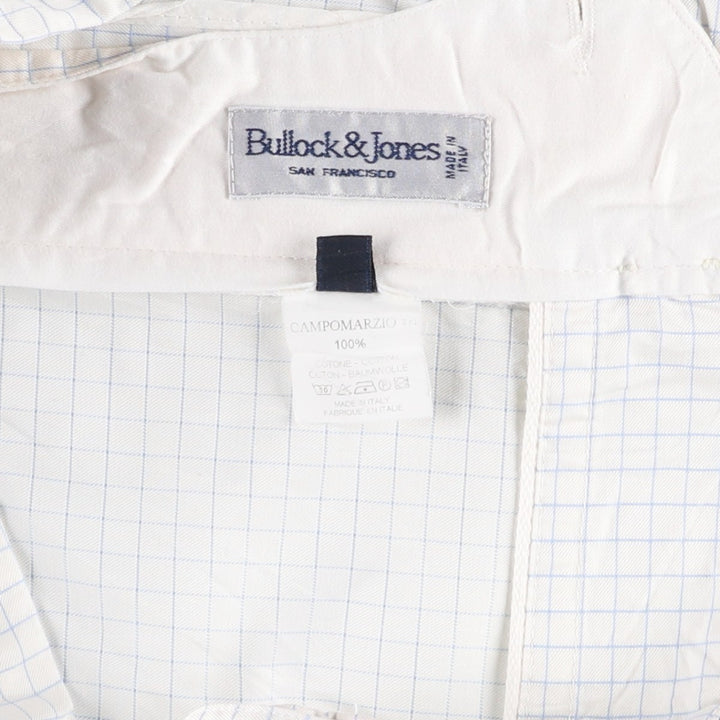Bullock And Jones Check Pattern Slacks Pants, Made in Italy, Men's W35 (approx.) cotton white type Vintage Second Hand