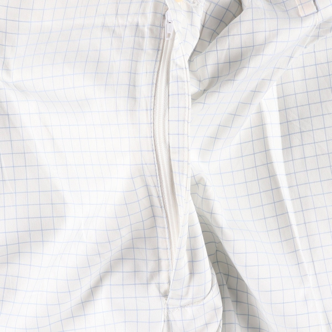 Bullock And Jones Check Pattern Slacks Pants, Made in Italy, Men's W35 (approx.) cotton white type Vintage Second Hand