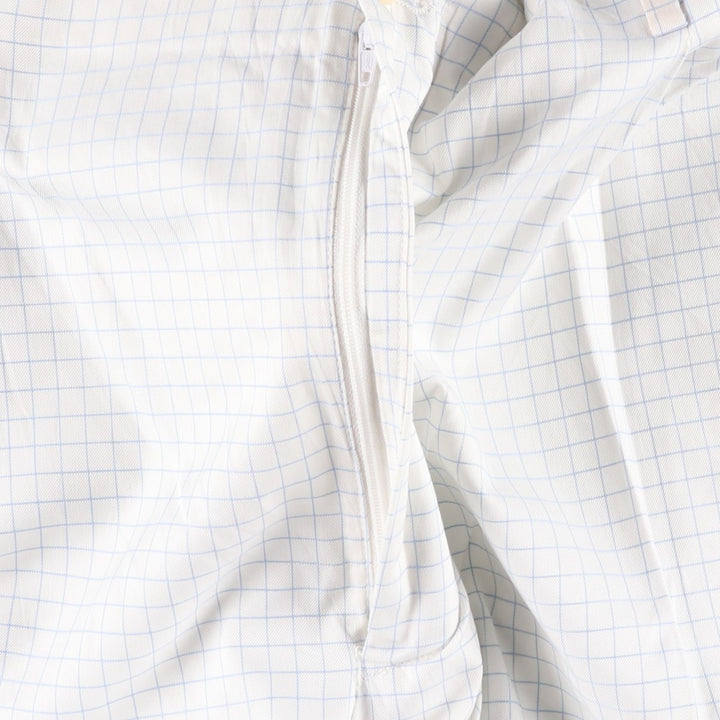 Bullock And Jones Check Pattern Slacks Pants, Made in Italy, Men's W35 (approx.) cotton white type Vintage Second Hand