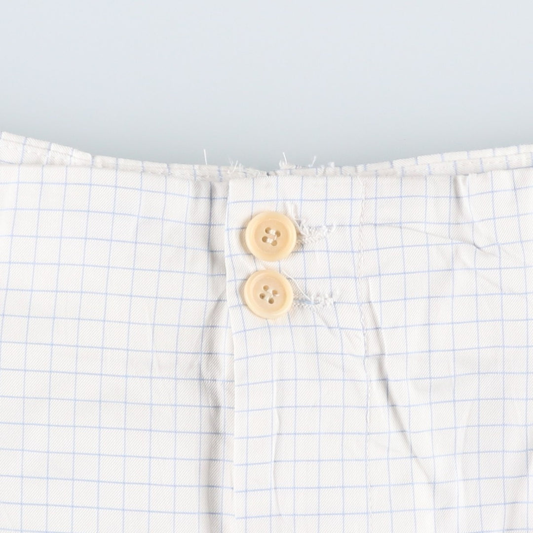 Bullock And Jones Check Pattern Slacks Pants, Made in Italy, Men's W35 (approx.) cotton white type Vintage Second Hand