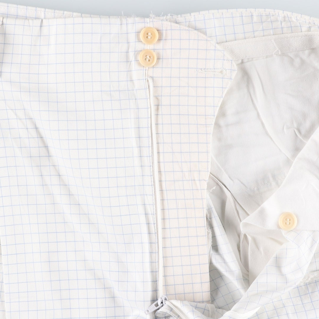 Bullock And Jones Check Pattern Slacks Pants, Made in Italy, Men's W35 (approx.) cotton white type Vintage Second Hand