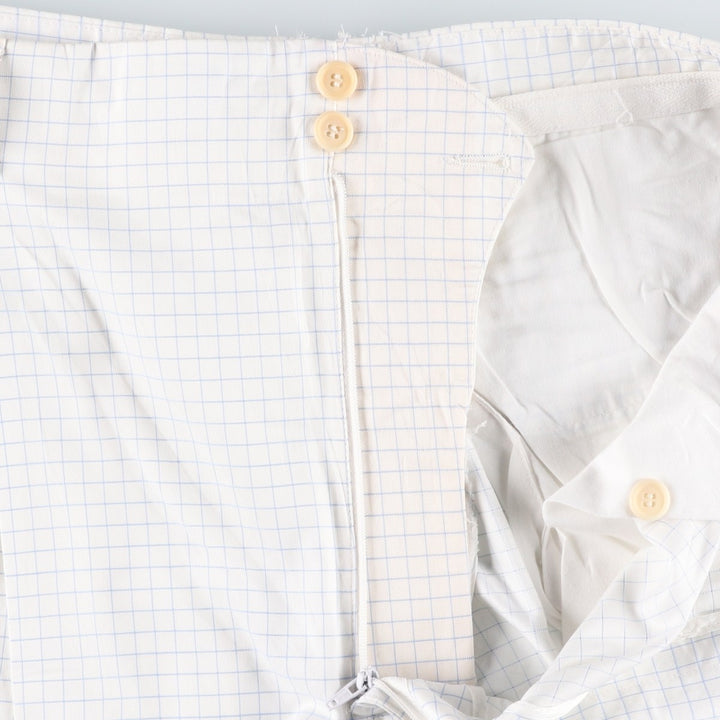 Bullock And Jones Check Pattern Slacks Pants, Made in Italy, Men's W35 (approx.) cotton white type Vintage Second Hand