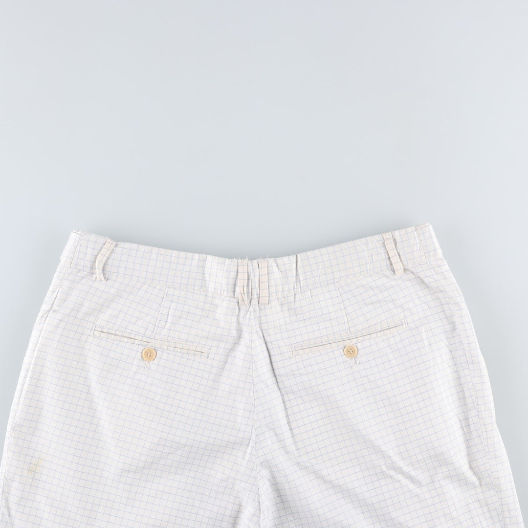 Bullock And Jones Check Pattern Slacks Pants, Made in Italy, Men's W35 (approx.) cotton white type Vintage Second Hand
