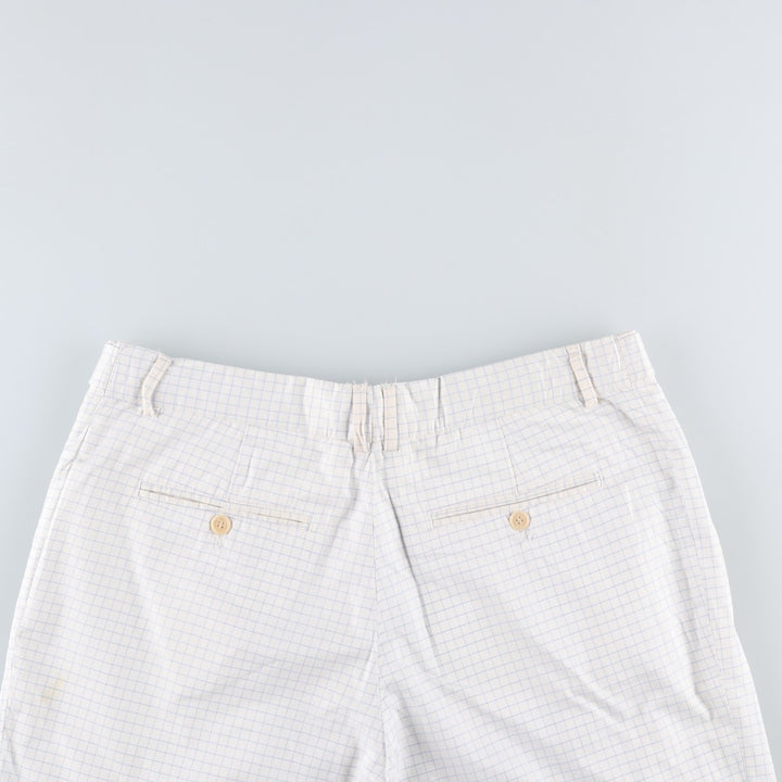 Bullock And Jones Check Pattern Slacks Pants, Made in Italy, Men's W35 (approx.) cotton white type Vintage Second Hand