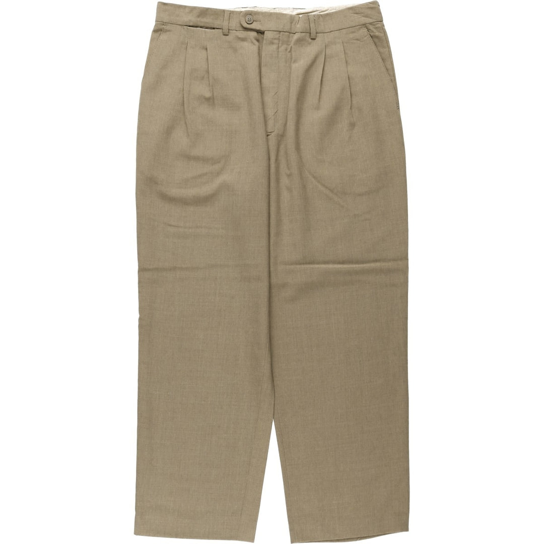 Men's slacks, made in Spain, equivalent to size W34. wool beige type brown Vintage Second Hand