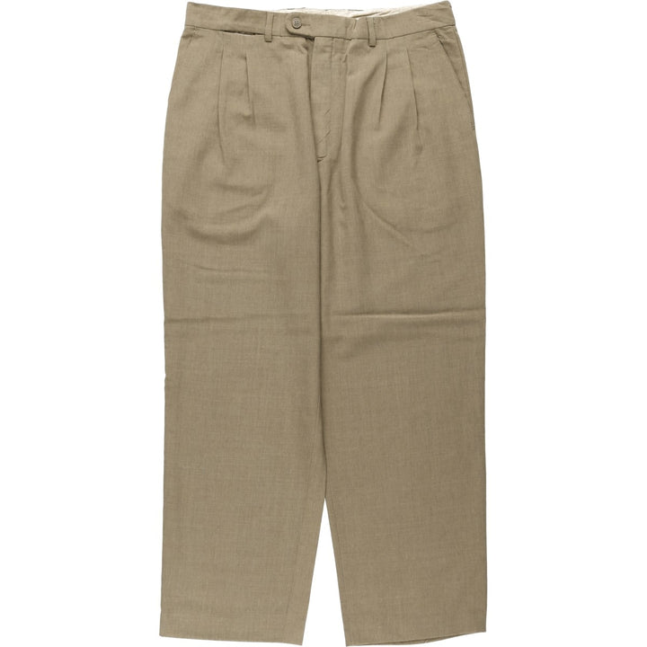 Men's slacks, made in Spain, equivalent to size W34. wool beige type brown Vintage Second Hand