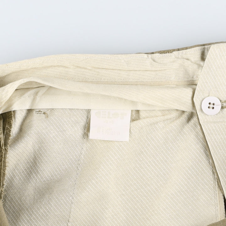 Men's slacks, made in Spain, equivalent to size W34. wool beige type brown Vintage Second Hand