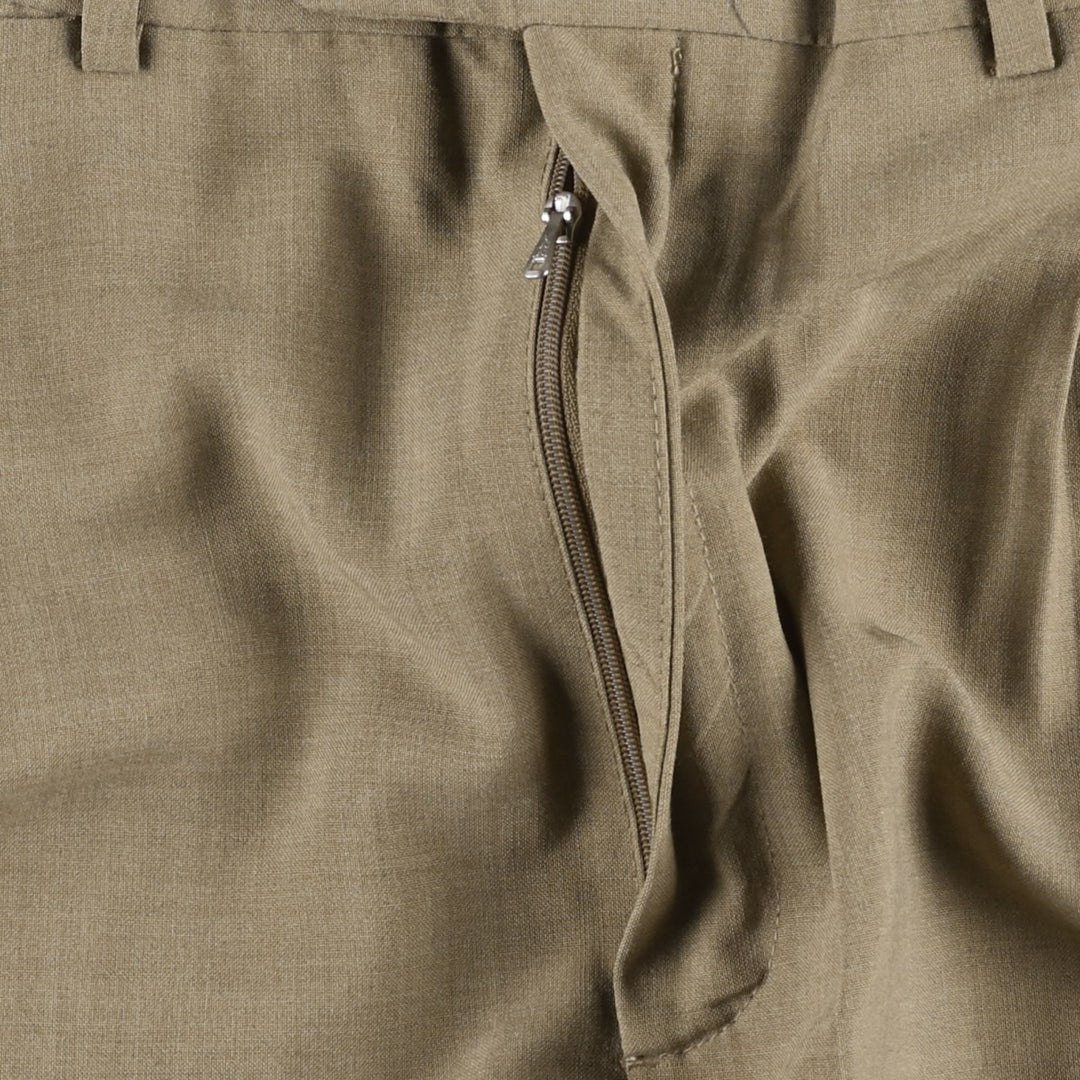 Men's slacks, made in Spain, equivalent to size W34. wool beige type brown Vintage Second Hand