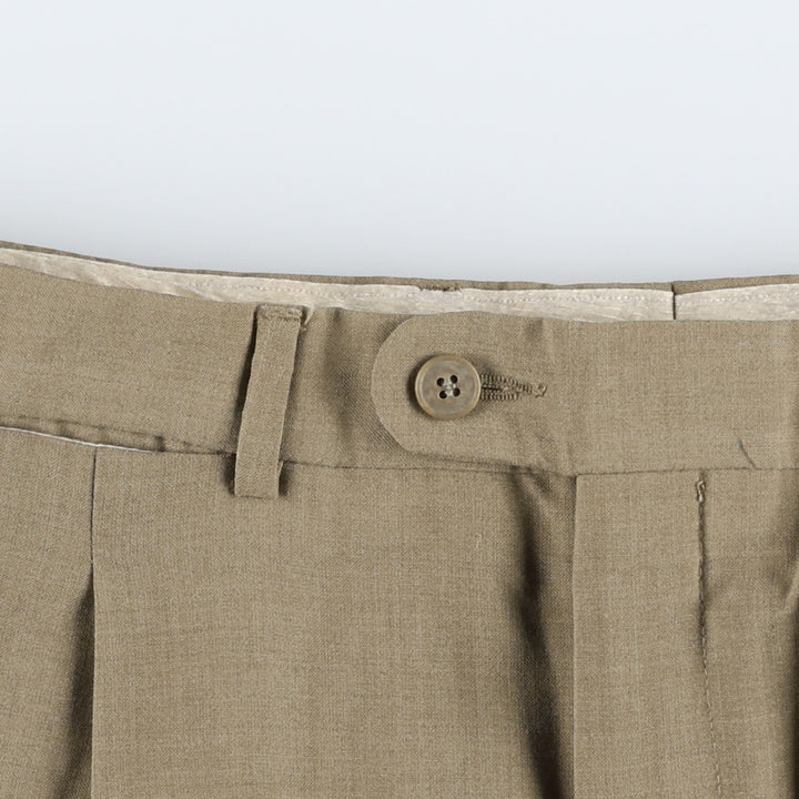 Men's slacks, made in Spain, equivalent to size W34. wool beige type brown Vintage Second Hand