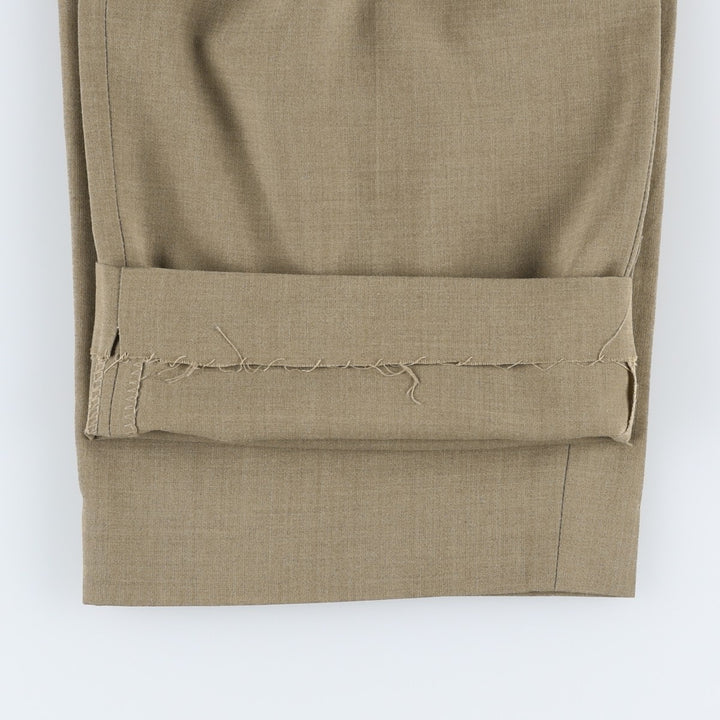 Men's slacks, made in Spain, equivalent to size W34. wool beige type brown Vintage Second Hand