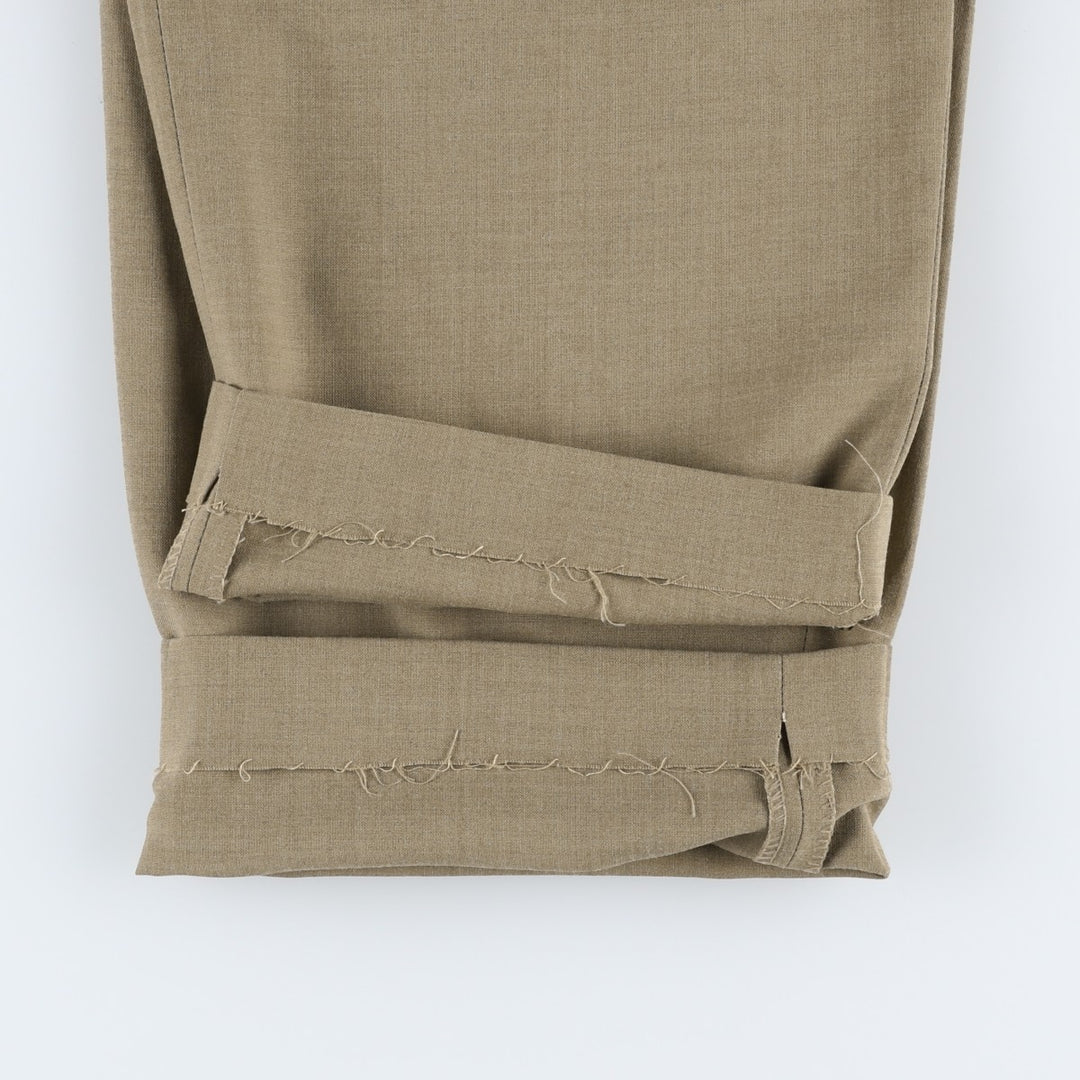 Men's slacks, made in Spain, equivalent to size W34. wool beige type brown Vintage Second Hand