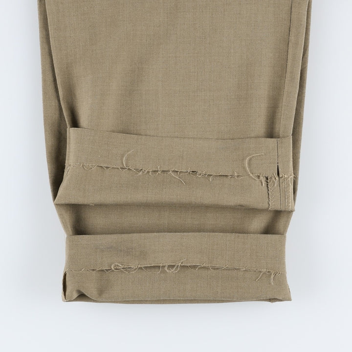Men's slacks, made in Spain, equivalent to size W34. wool beige type brown Vintage Second Hand