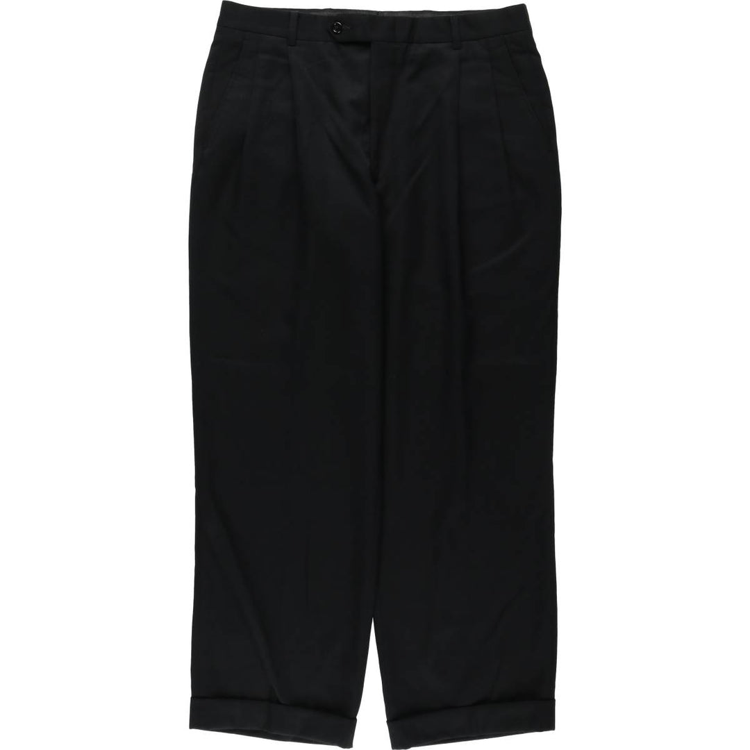 Stafford two-pleat wool trousers, men's size W34 (approx.) wool black type Vintage Second Hand