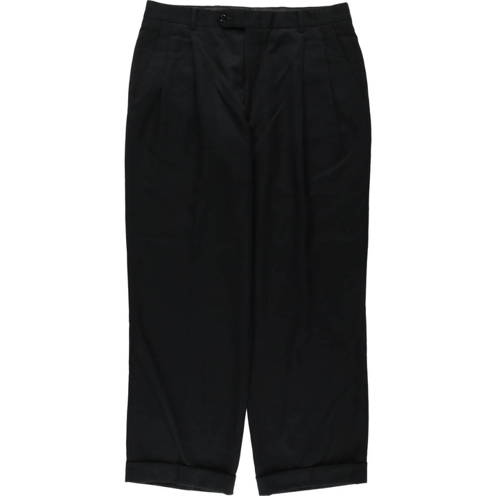 Stafford two-pleat wool trousers, men's size W34 (approx.) wool black type Vintage Second Hand