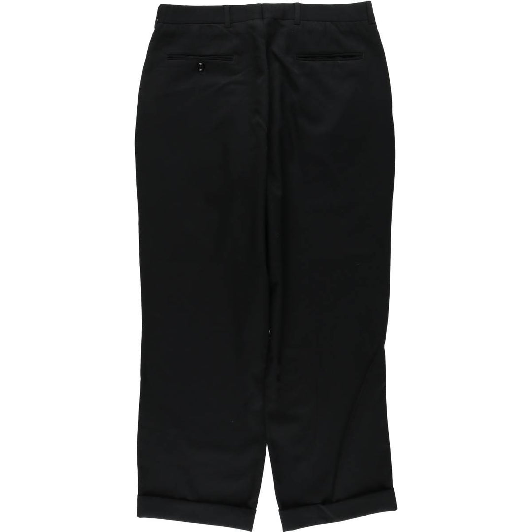 Stafford two-pleat wool trousers, men's size W34 (approx.) wool black type Vintage Second Hand