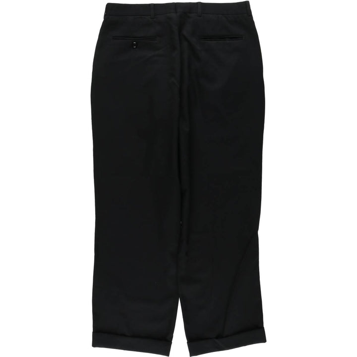 Stafford two-pleat wool trousers, men's size W34 (approx.) wool black type Vintage Second Hand
