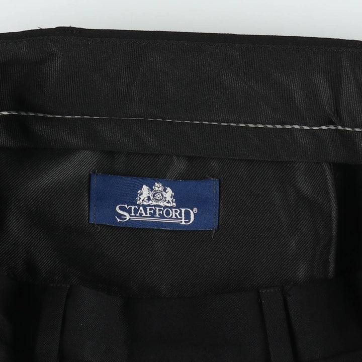 Stafford two-pleat wool trousers, men's size W34 (approx.) wool black type Vintage Second Hand