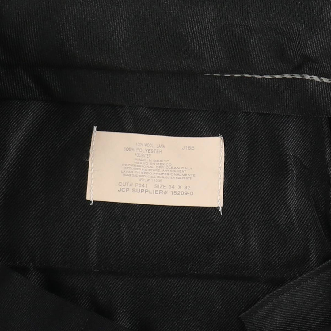Stafford two-pleat wool trousers, men's size W34 (approx.) wool black type Vintage Second Hand