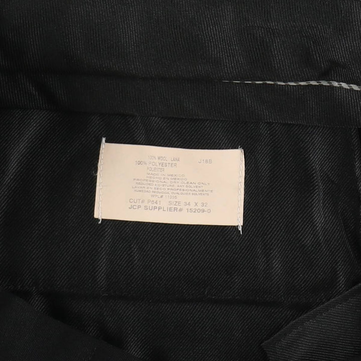 Stafford two-pleat wool trousers, men's size W34 (approx.) wool black type Vintage Second Hand