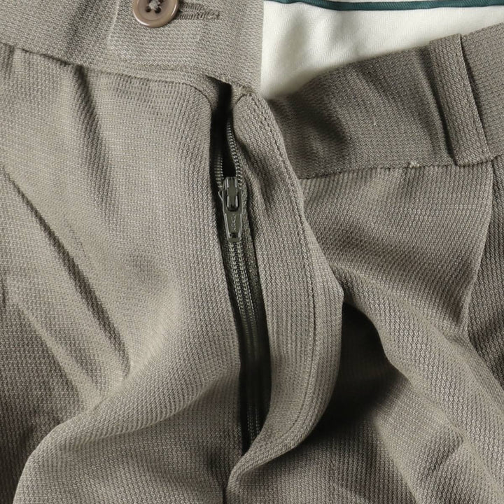 Greg Peters two-pleat slacks, men's size W34 (approx.) Rayon Khaki type Vintage Second Hand
