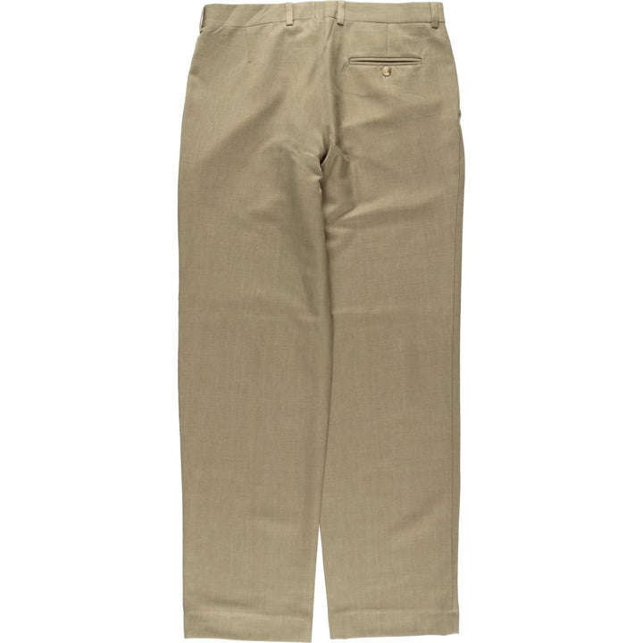 Two-pleat slacks for men, size W34 polyester Beige type Vintage Second Hand