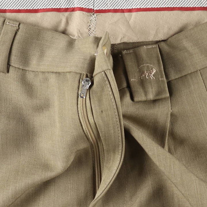 Two-pleat slacks for men, size W34 polyester Beige type Vintage Second Hand