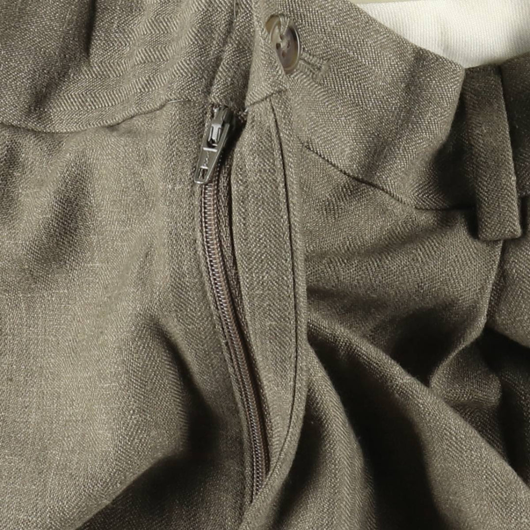 Perry Ellis men's one-tuck slacks, size W32 (approx.) polyester Khaki type Vintage Second Hand