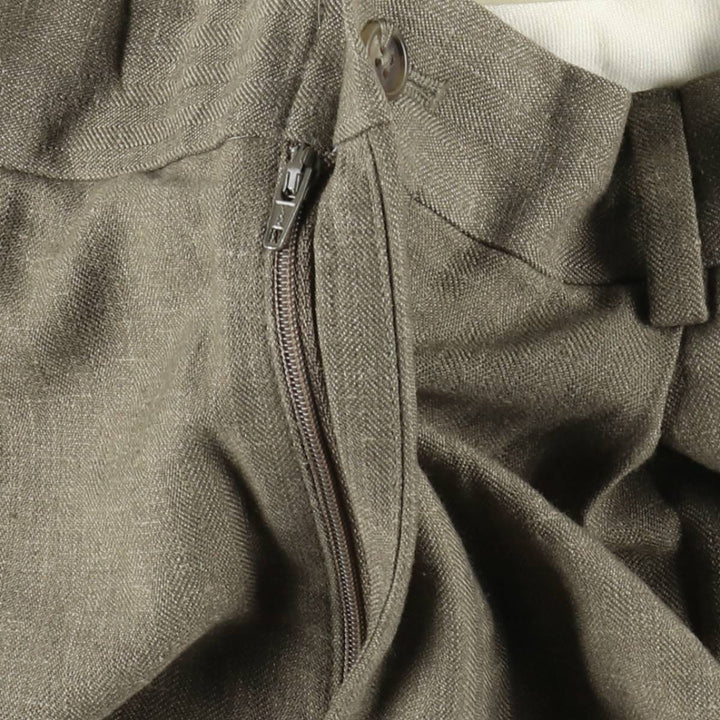Perry Ellis men's one-tuck slacks, size W32 (approx.) polyester Khaki type Vintage Second Hand