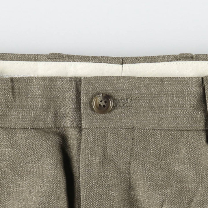 Perry Ellis men's one-tuck slacks, size W32 (approx.) polyester Khaki type Vintage Second Hand