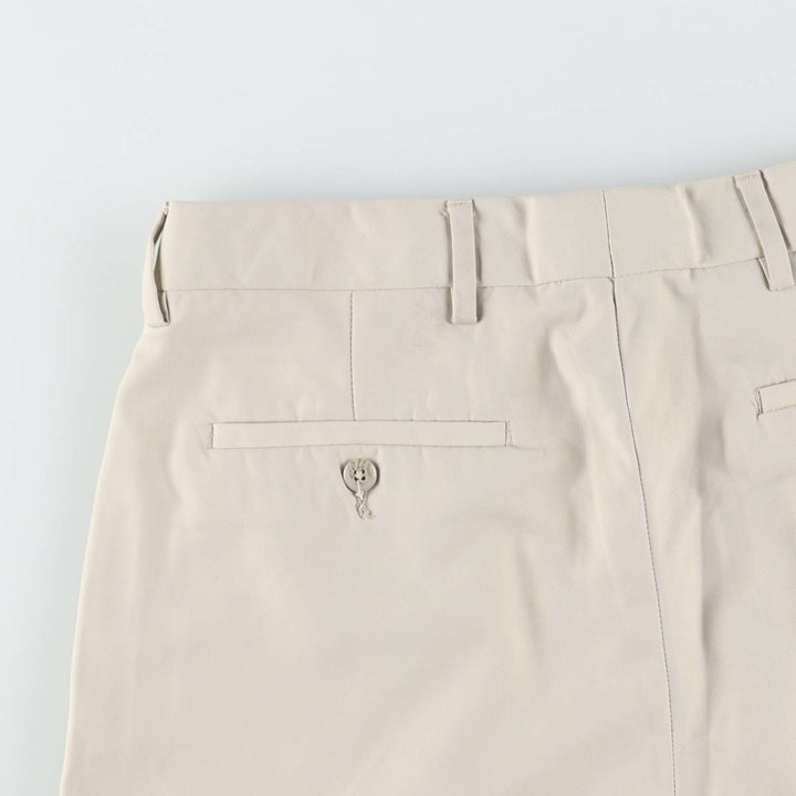 Alan Flusser Golf Two-Pleat Slacks Pants, Men's W35 (approx.) polyester Beige type Vintage Second Hand