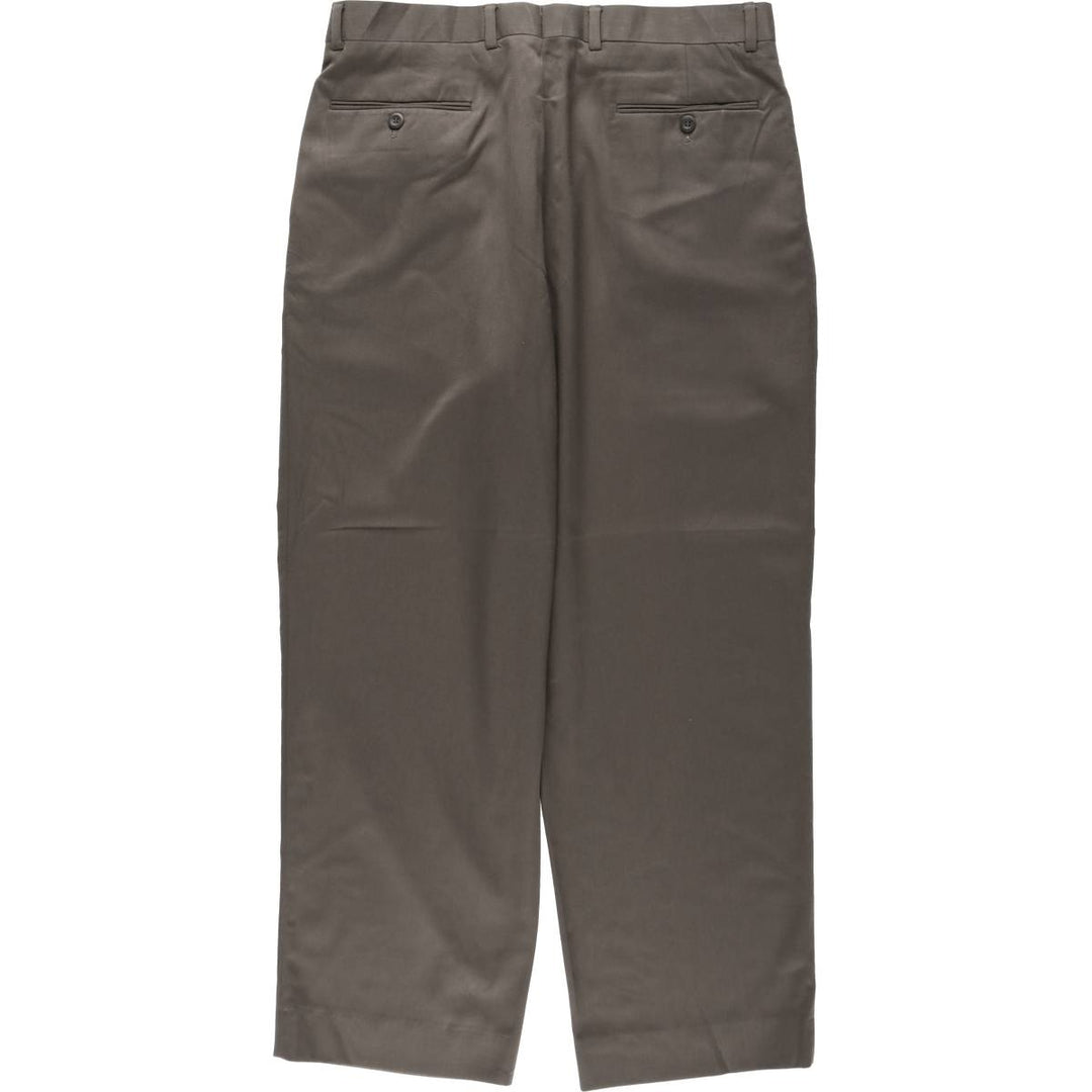 DAVID TAYLOR Two-Pleat Slacks Pants, Men's W35 (approx.) polyester brown type Vintage Second Hand