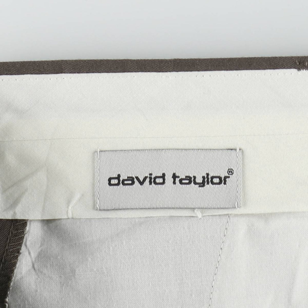 DAVID TAYLOR Two-Pleat Slacks Pants, Men's W35 (approx.) polyester brown type Vintage Second Hand