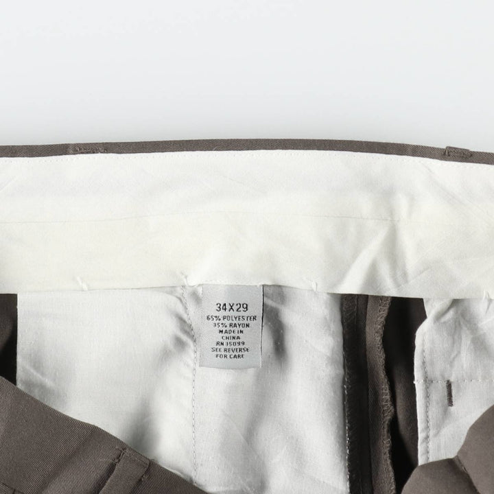 DAVID TAYLOR Two-Pleat Slacks Pants, Men's W35 (approx.) polyester brown type Vintage Second Hand