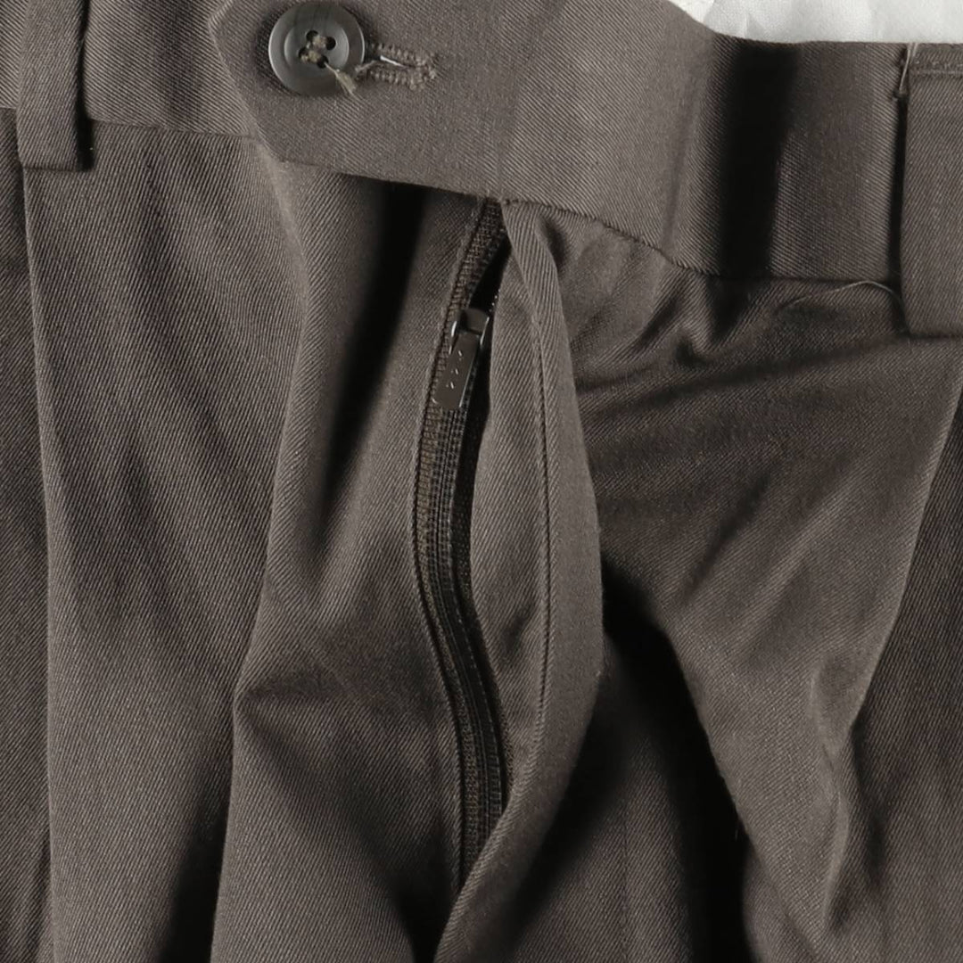 DAVID TAYLOR Two-Pleat Slacks Pants, Men's W35 (approx.) polyester brown type Vintage Second Hand
