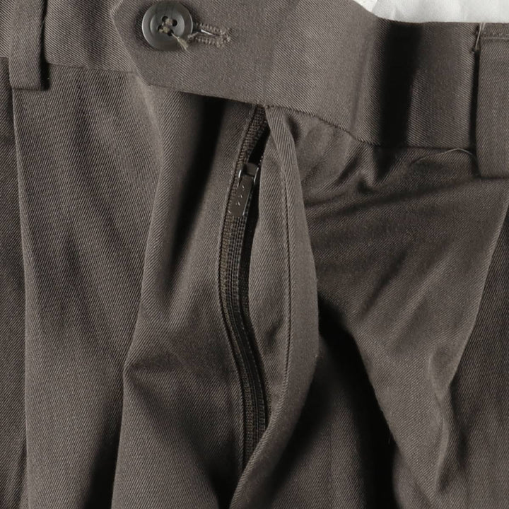 DAVID TAYLOR Two-Pleat Slacks Pants, Men's W35 (approx.) polyester brown type Vintage Second Hand