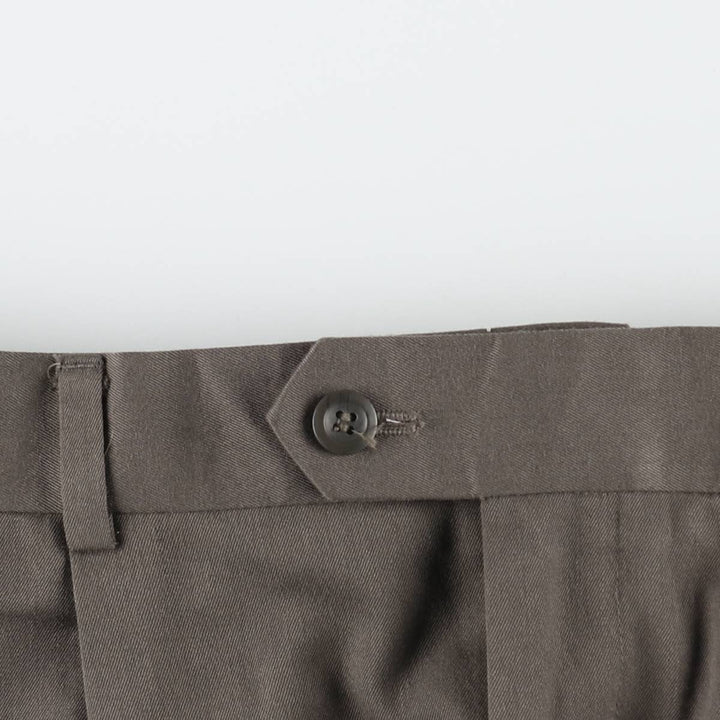 DAVID TAYLOR Two-Pleat Slacks Pants, Men's W35 (approx.) polyester brown type Vintage Second Hand