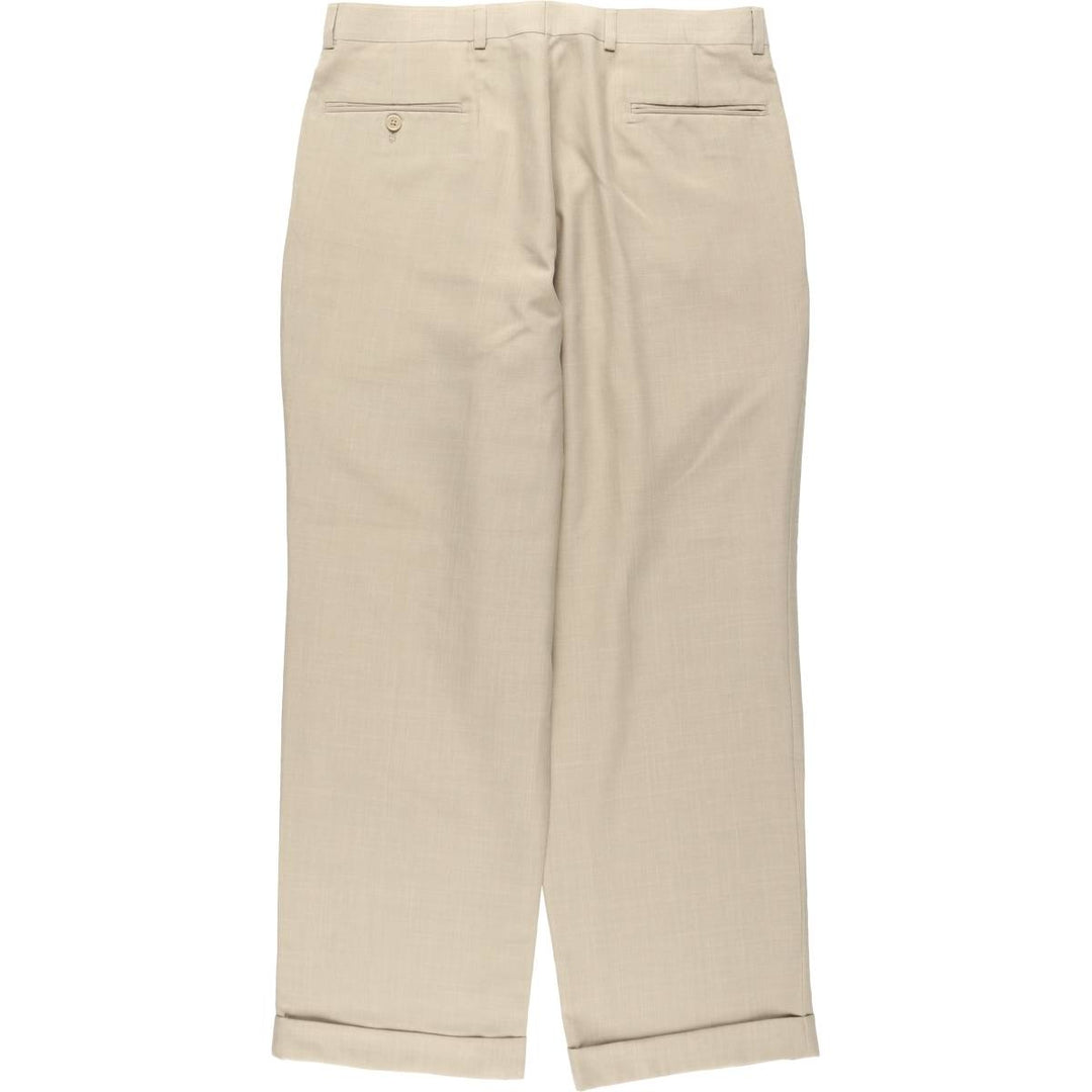 Stafford CLASSIC FIT two-pleat slacks, men's size W34 (approx.) polyester Beige type Vintage Second Hand