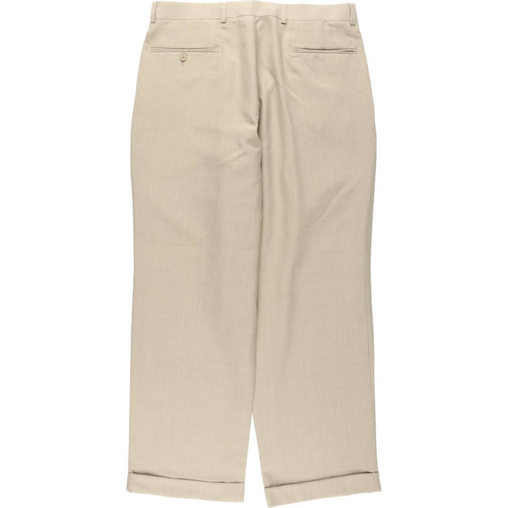 Stafford CLASSIC FIT two-pleat slacks, men's size W34 (approx.) polyester Beige type Vintage Second Hand