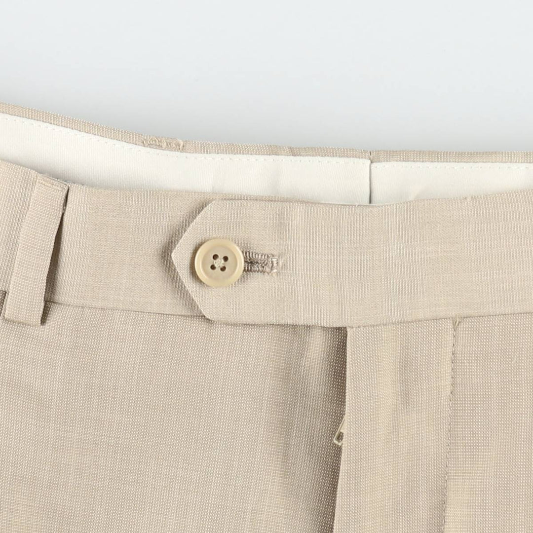 Stafford CLASSIC FIT two-pleat slacks, men's size W34 (approx.) polyester Beige type Vintage Second Hand