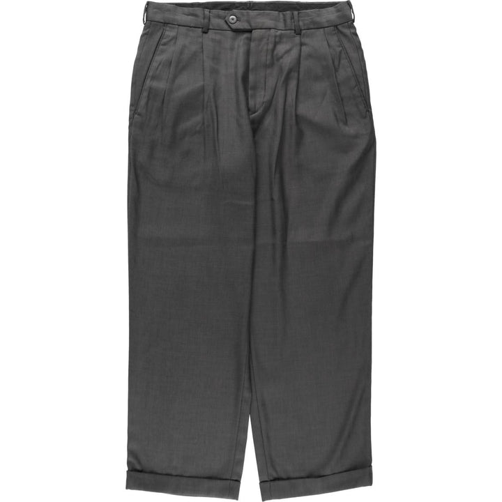 Stafford Two-pleat Slacks, Men's, Size W34 polyester gray type Vintage Second Hand