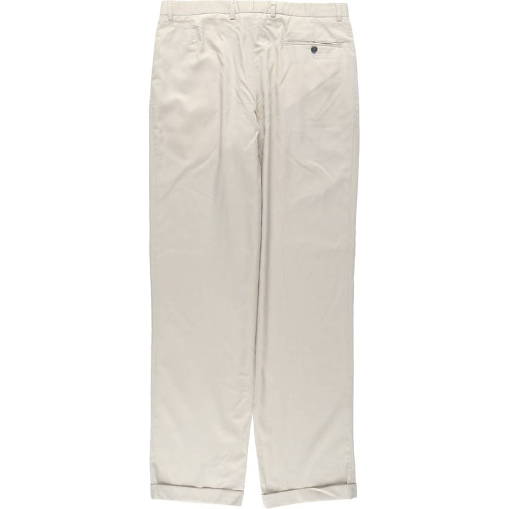 Two-pleat slacks for men, size W34 polyester Beige type Vintage Second Hand