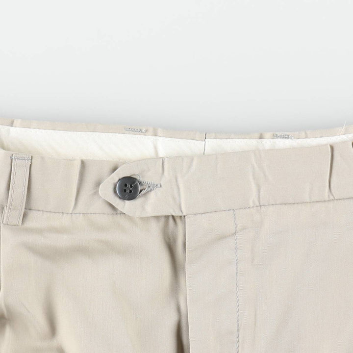 Two-pleat slacks for men, size W34 polyester Beige type Vintage Second Hand