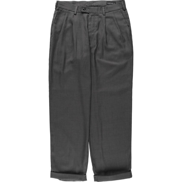 Perry Ellis PERRY ELLIS PORTFOLIO Two-pleat Slacks Men's Size W34 polyester gray type Vintage Second Hand