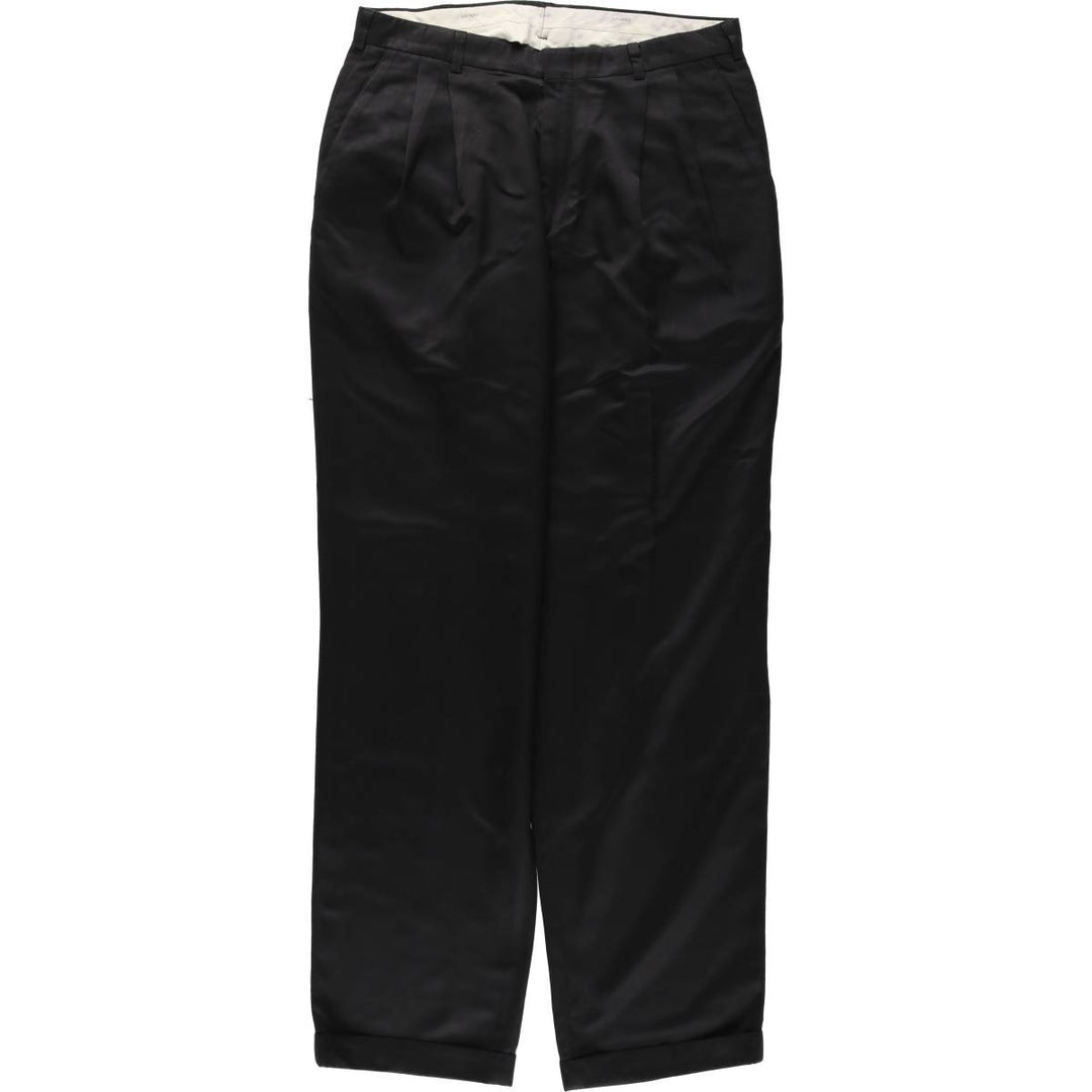 SAVANE Two-pleat Slacks, Men's, Size W34 polyester black type Vintage Second Hand