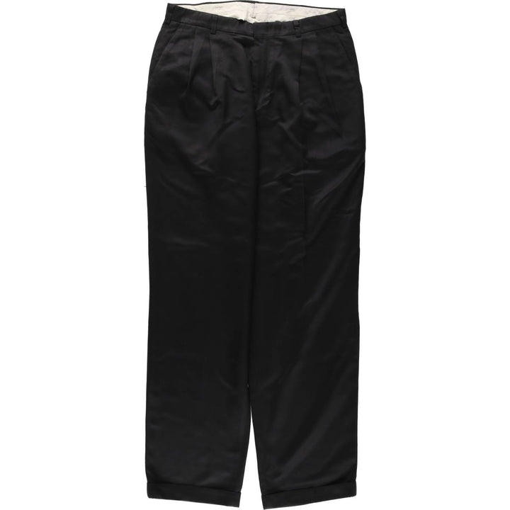 SAVANE Two-pleat Slacks, Men's, Size W34 polyester black type Vintage Second Hand