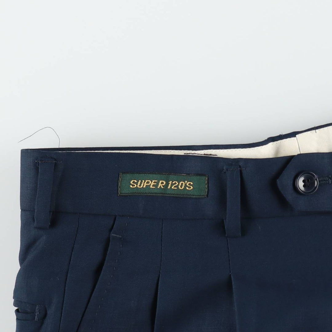 BALDASSARI Two-Pleat Slacks Pants, Men's Size W32 (approx.) unclear navy blue type Vintage Second Hand