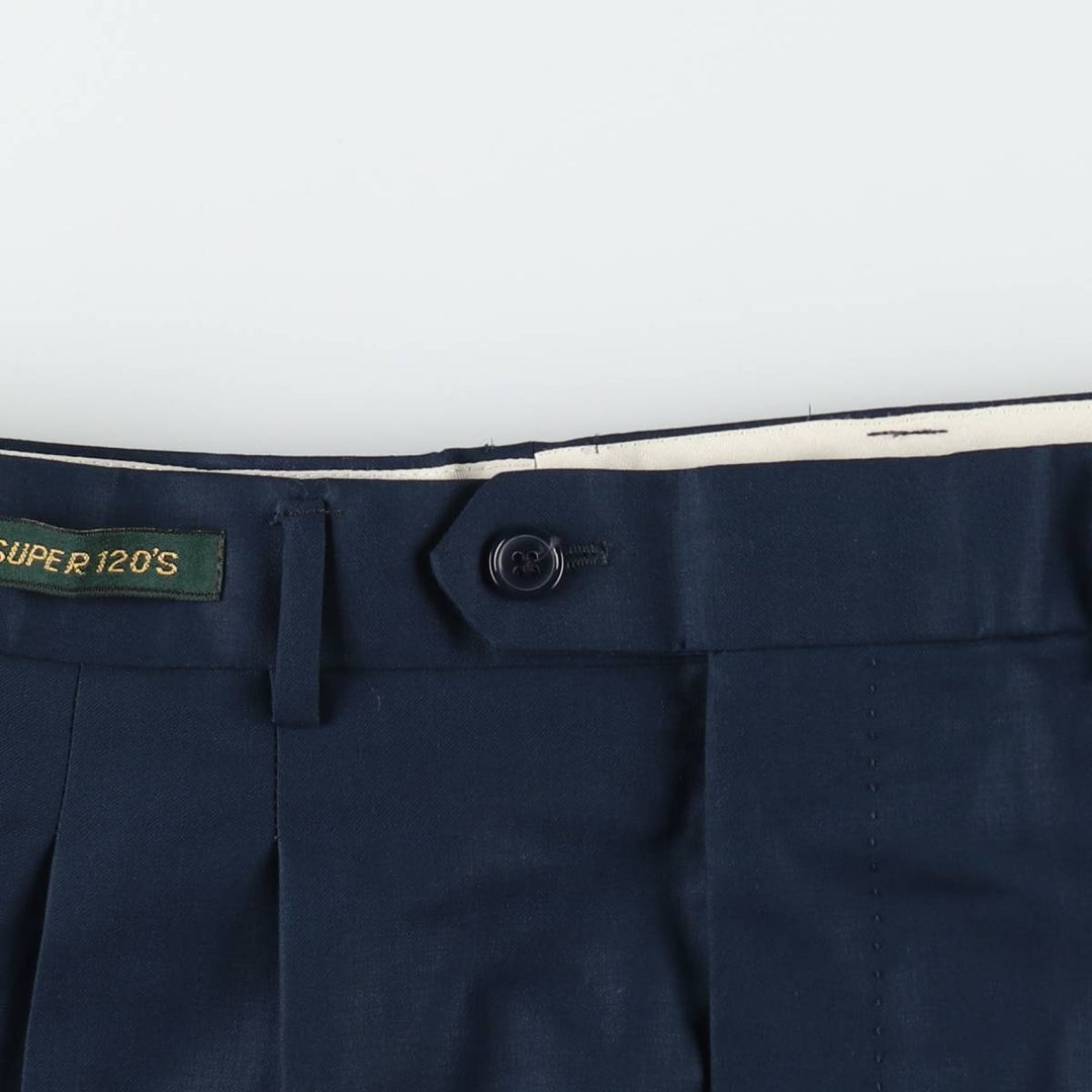 BALDASSARI Two-Pleat Slacks Pants, Men's Size W32 (approx.) unclear navy blue type Vintage Second Hand
